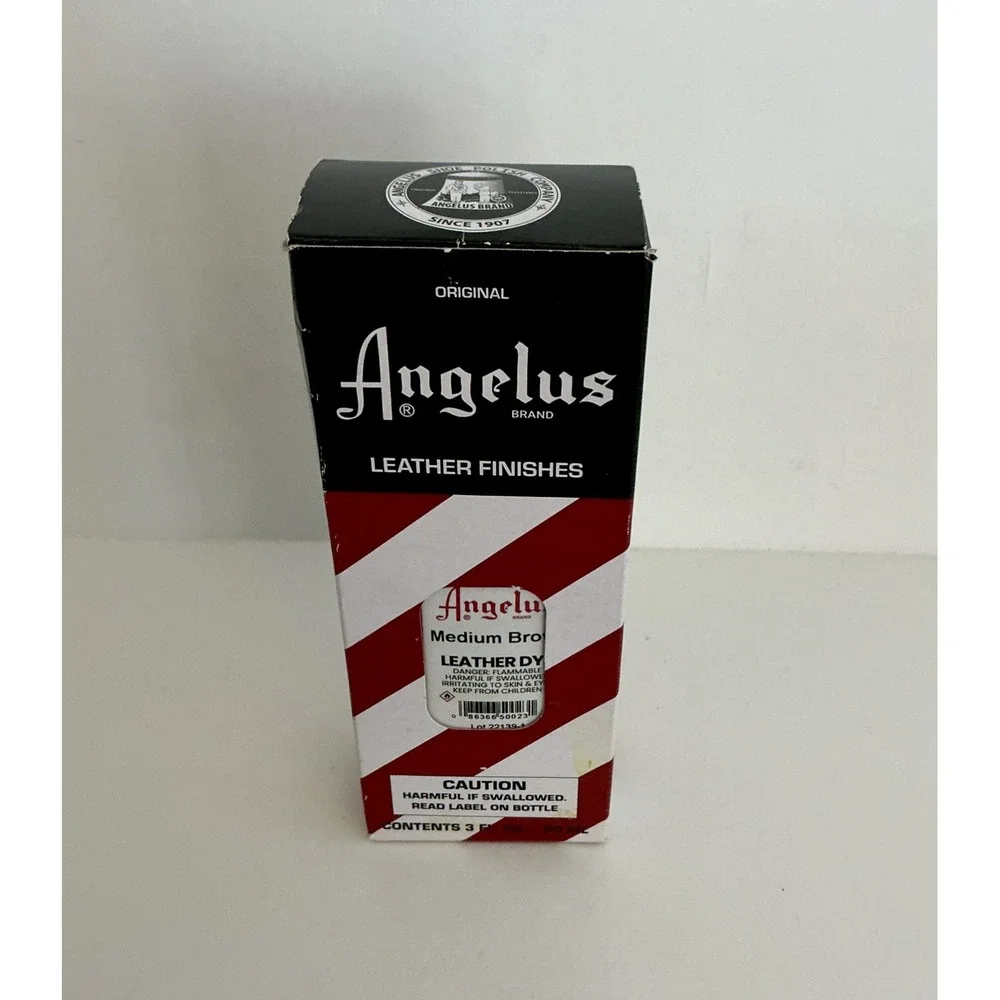 Angelus Leather Dye With Applicator 3 Oz Medium Brown Lot 22139-1 New Box